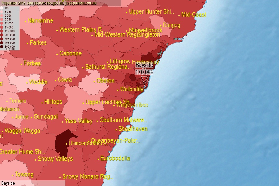 Bayside Area, NSW population (LGA)