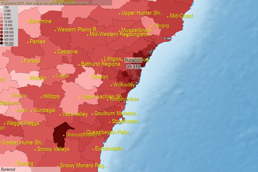 Burwood Area Nsw Population Lga