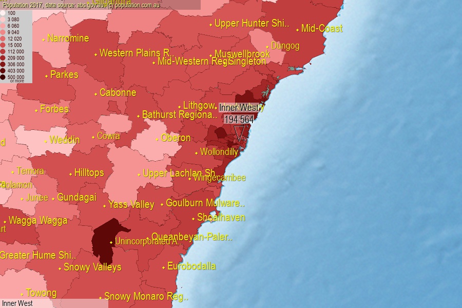 Inner West Area, NSW population (LGA)