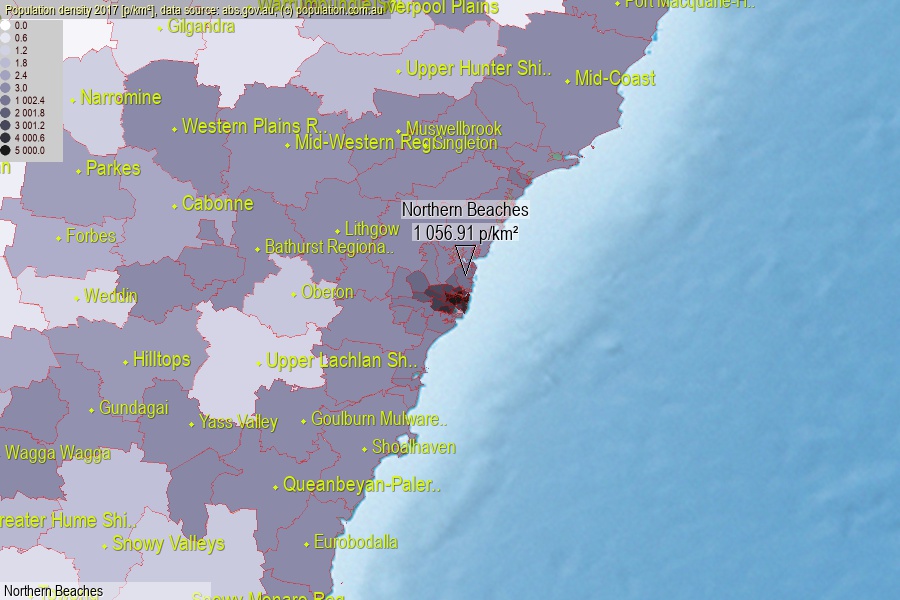 Northern Beaches Area, NSW population (LGA)