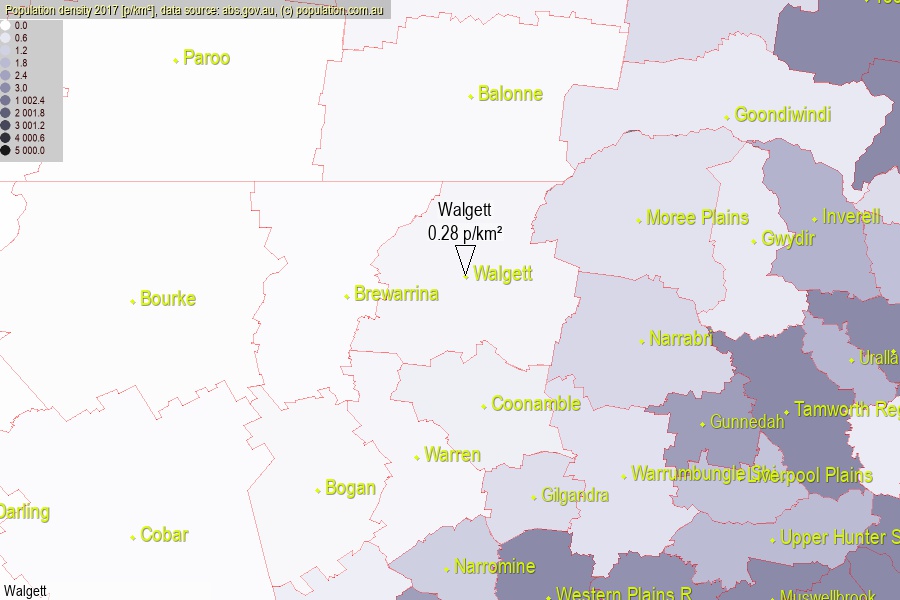 Walgett Area, NSW population (LGA)