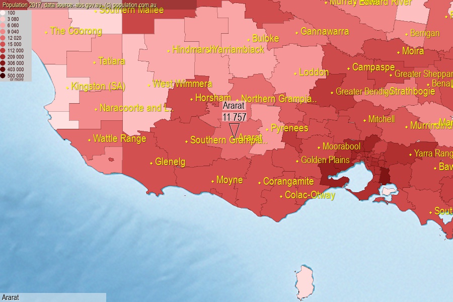 Ararat Rural City, VIC population (LGA)