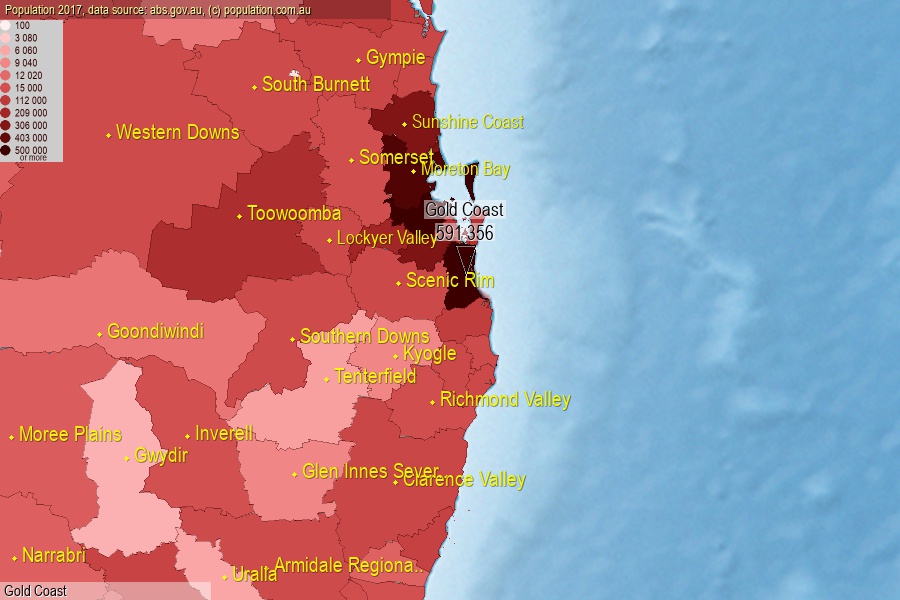 Gold Coast City, QLD population (LGA)