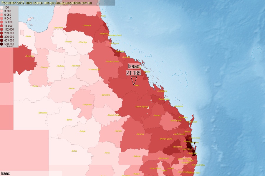 Isaac Regional Council, QLD population (LGA)