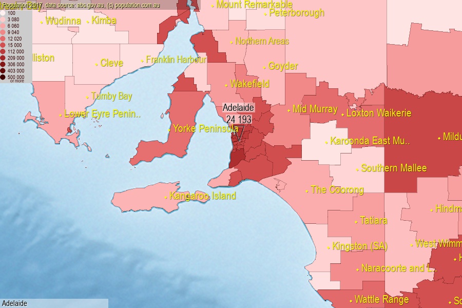 Adelaide City, SA population (LGA)