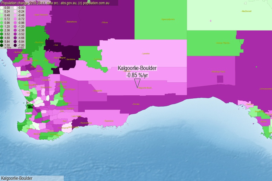 KalgoorlieBoulder City, WA population (LGA)