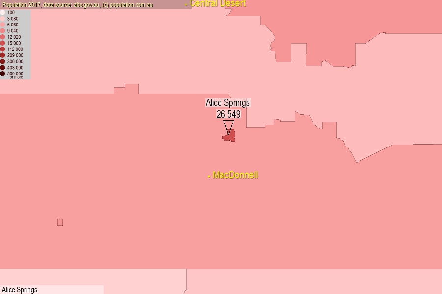 Alice Springs Town, NT population (LGA)