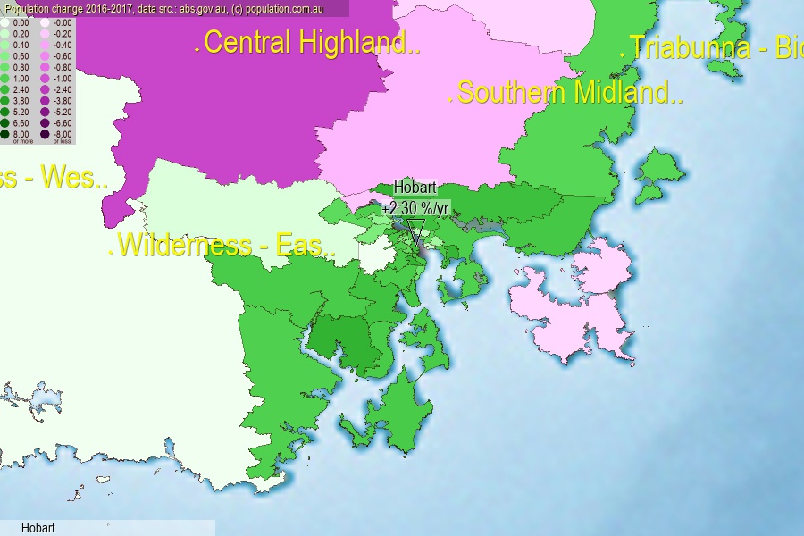 Hobart population (SA2)