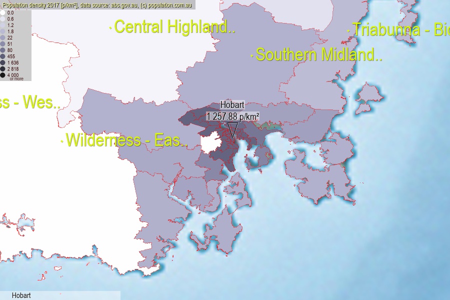 Hobart population (SA2)