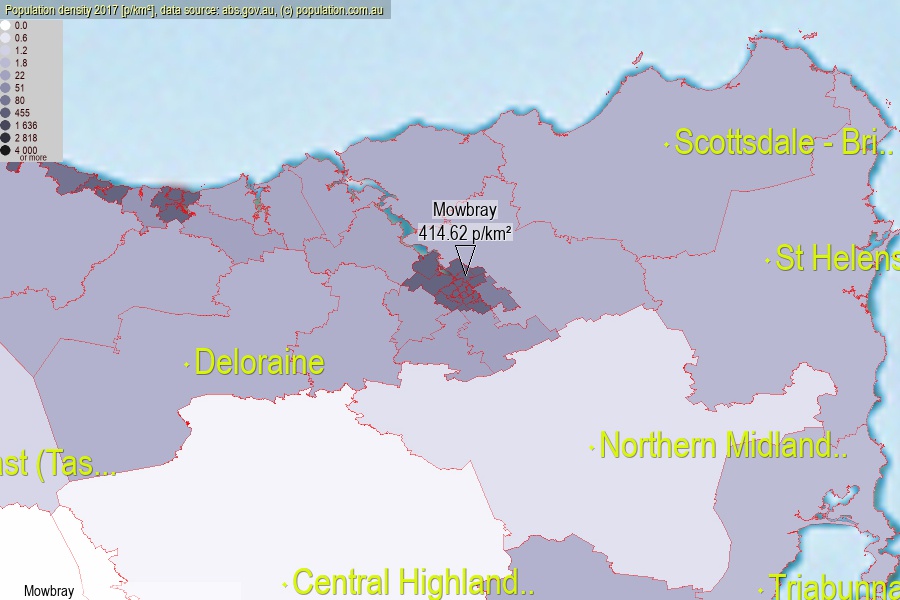 Mowbray Population SA2   602011040 D 
